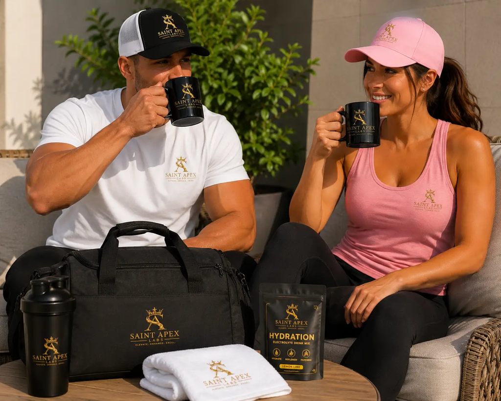 Saint Apex Labs Black Ceramic Coffee Mug Gold Crown Logo Drinkware by Printify