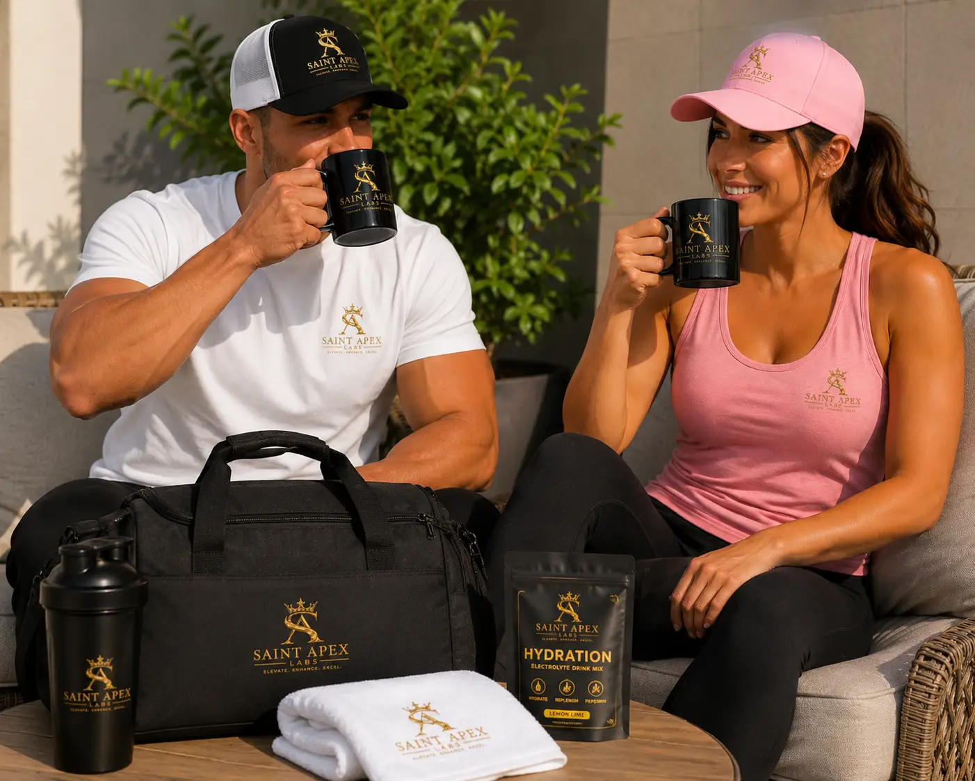 Saint Apex Labs Black Ceramic Coffee Mug Gold Crown Logo Drinkware by Printify