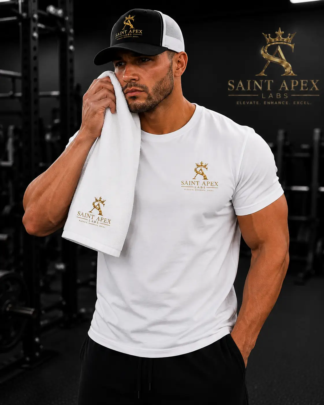 Saint Apex Labs Logo Face Towel Soft Cotton 13 Inch Square by Printify