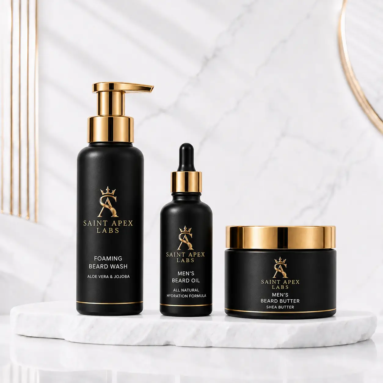 Saint Apex Labs Men's Beard Care Bundle With Grooming Essentials by Saint Apex Labs
