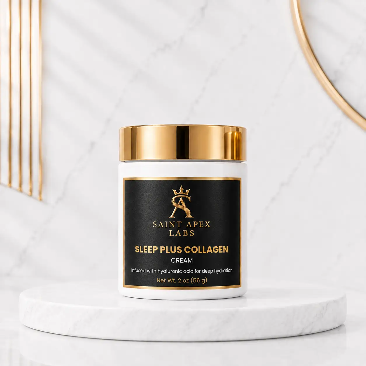 Saint Apex Labs Sleep Plus Collagen Cream Hyaluronic Acid Night Facial Treatment by Supliful