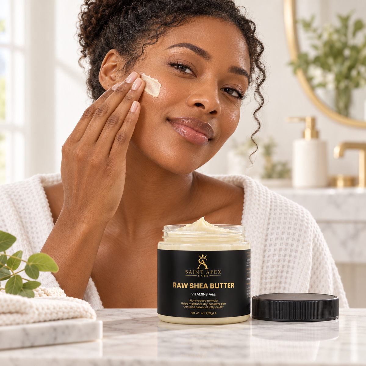 Saint Apex Labs Raw Shea Butter Vitamins A and E Plant Based Moisturizer by Supliful