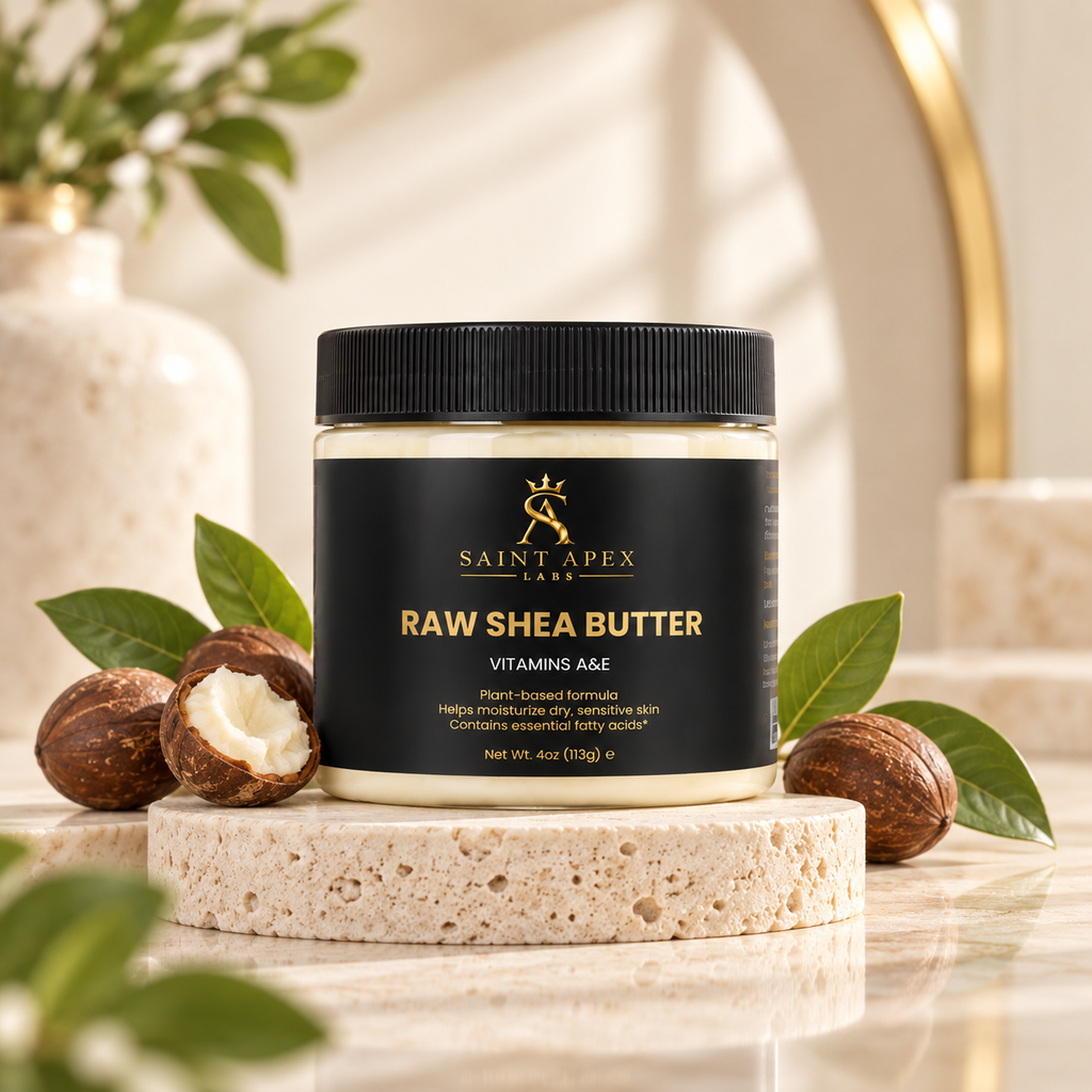 Saint Apex Labs Raw Shea Butter Vitamins A and E Plant Based Moisturizer by Supliful