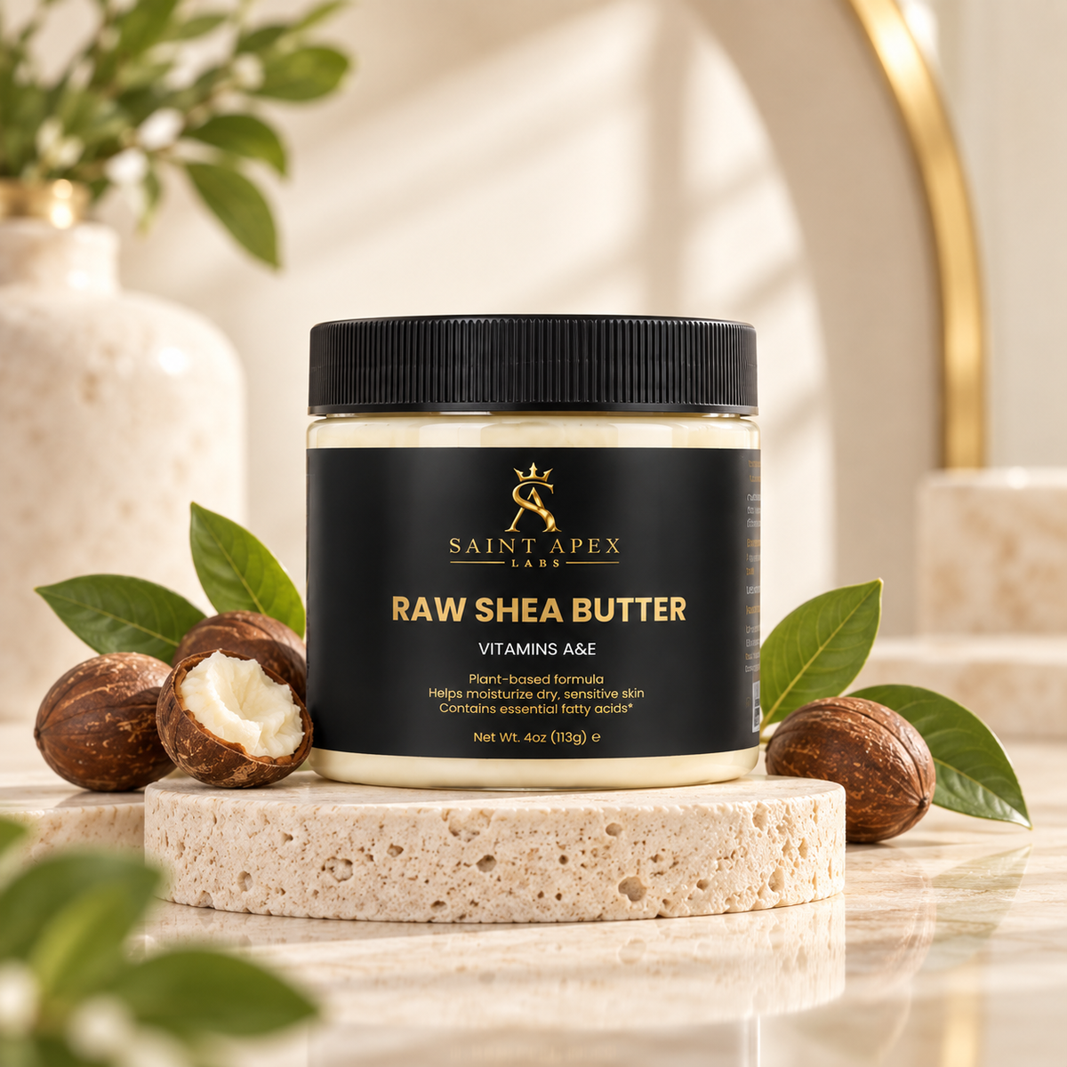 Saint Apex Labs Raw Shea Butter Vitamins A and E Plant Based Moisturizer by Supliful