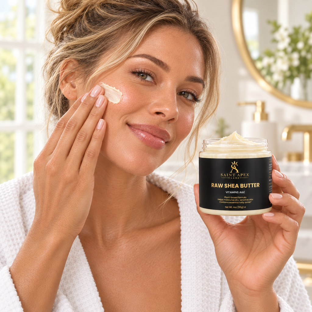 Saint Apex Labs Raw Shea Butter Vitamins A and E Plant Based Moisturizer by Supliful