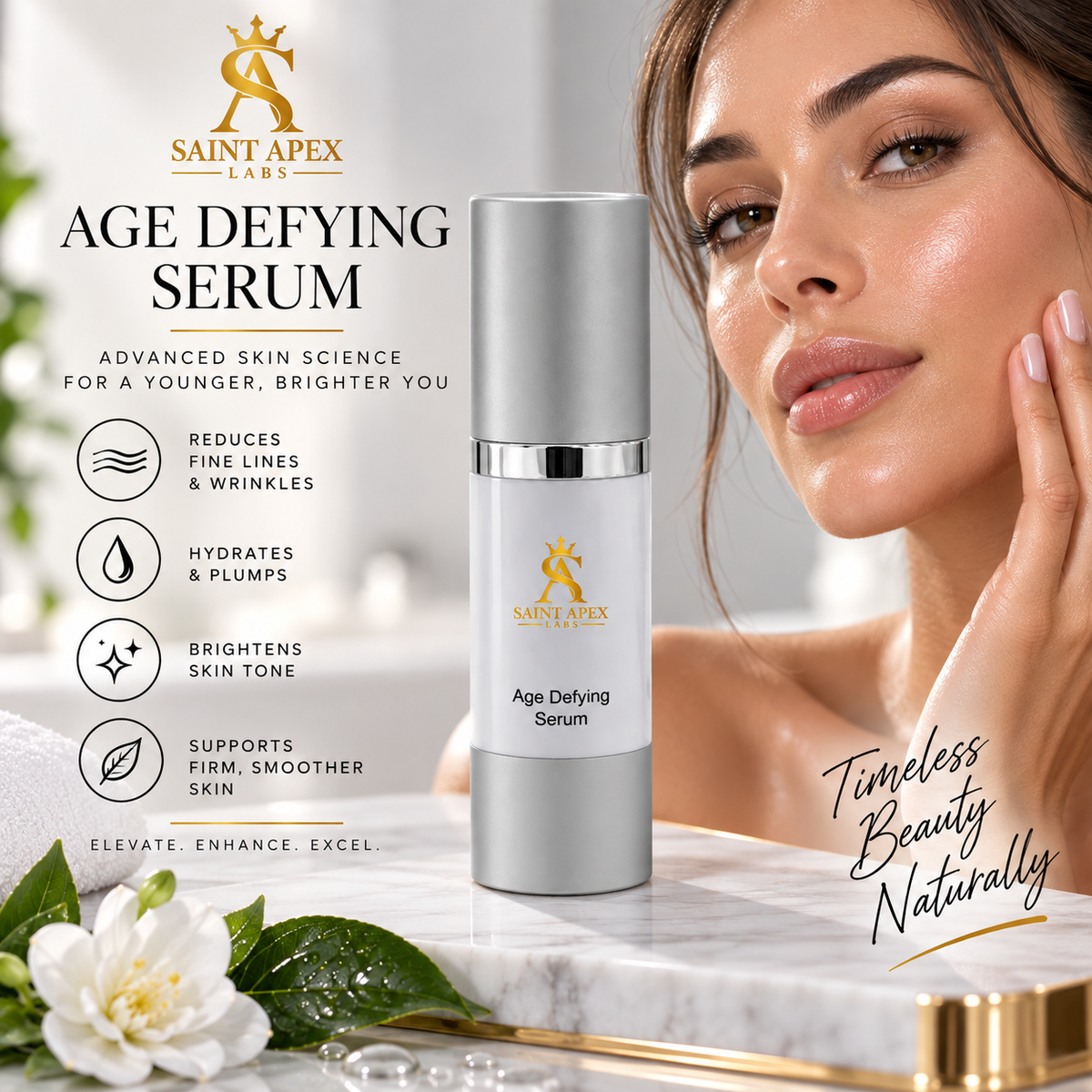Saint Apex Labs Age Defying Serum Squalane Soy Protein Hydrating Face Serum by BLANKA