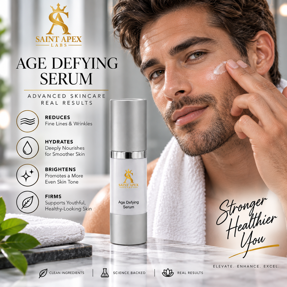 Saint Apex Labs Age Defying Serum Squalane Soy Protein Hydrating Face Serum by BLANKA