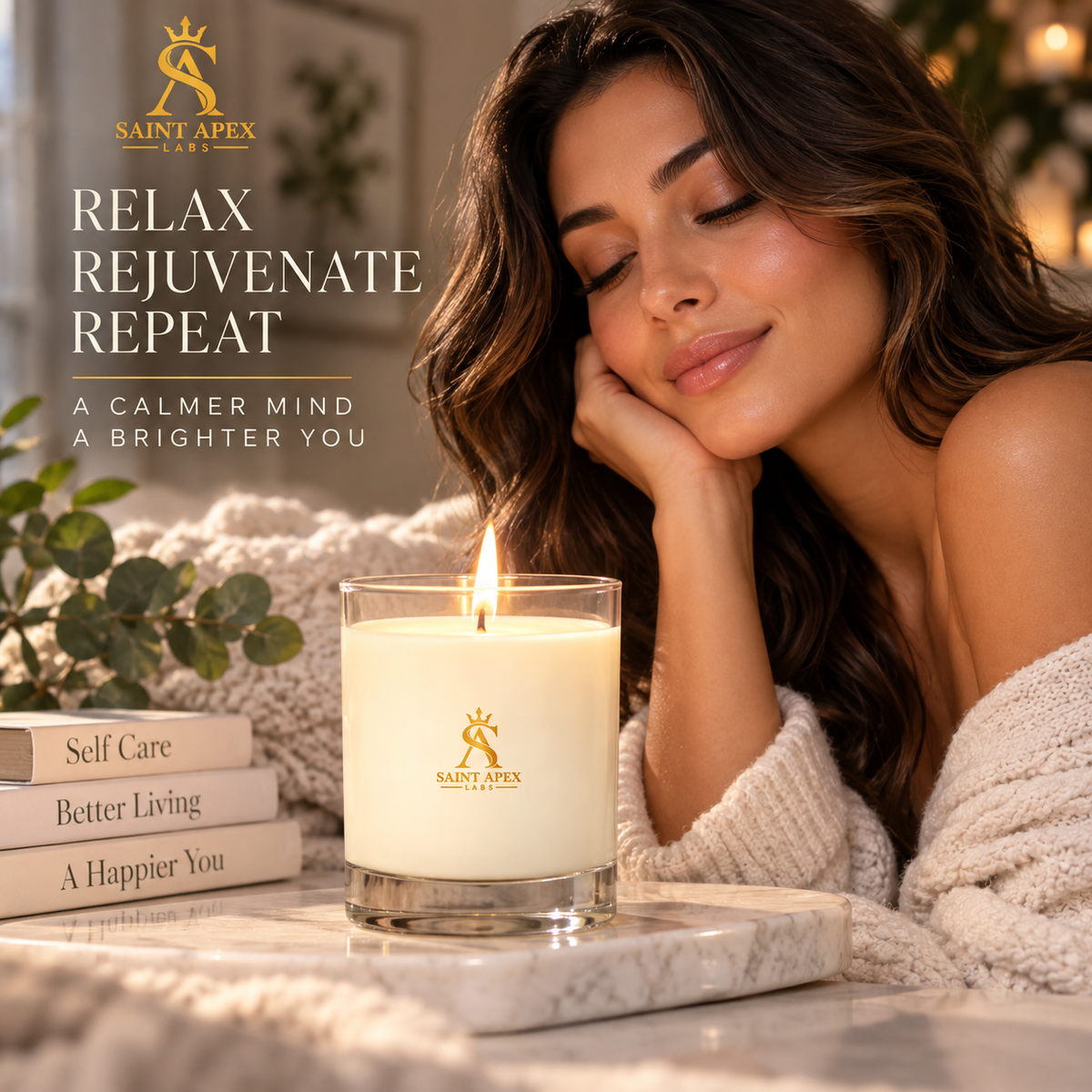 Saint Apex Labs Vegan Scented Candle Bergamot Lemon Fragrance by Saint Apex Labs