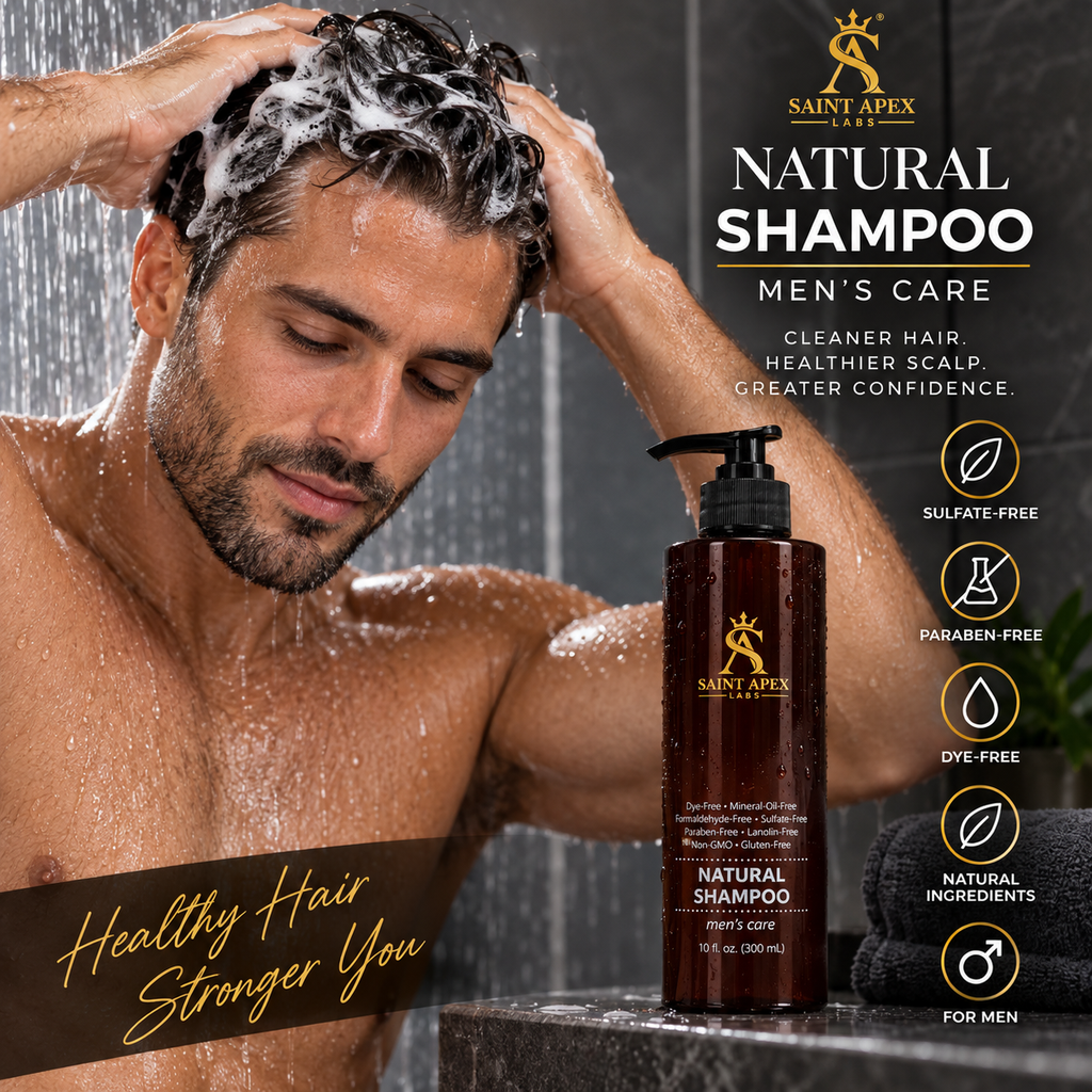 Saint Apex Labs Natural Men Shampoo Organic Fresh Scent Hair Cleanse by BLANKA