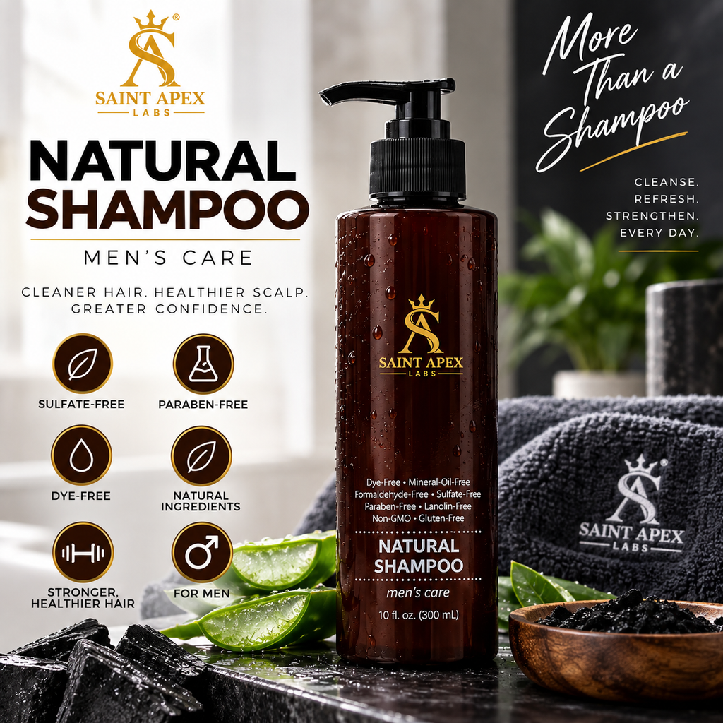 Saint Apex Labs Natural Men Shampoo Organic Fresh Scent Hair Cleanse by BLANKA