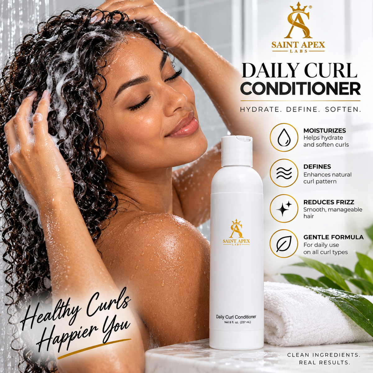 Saint Apex Labs Daily Curl Conditioner Hydration Moisture Curl Definition by BLANKA