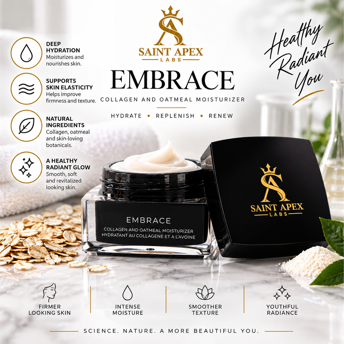 Saint Apex Labs Embrace Collagen And Oatmeal Moisturizer With Vitamin E by BLANKA