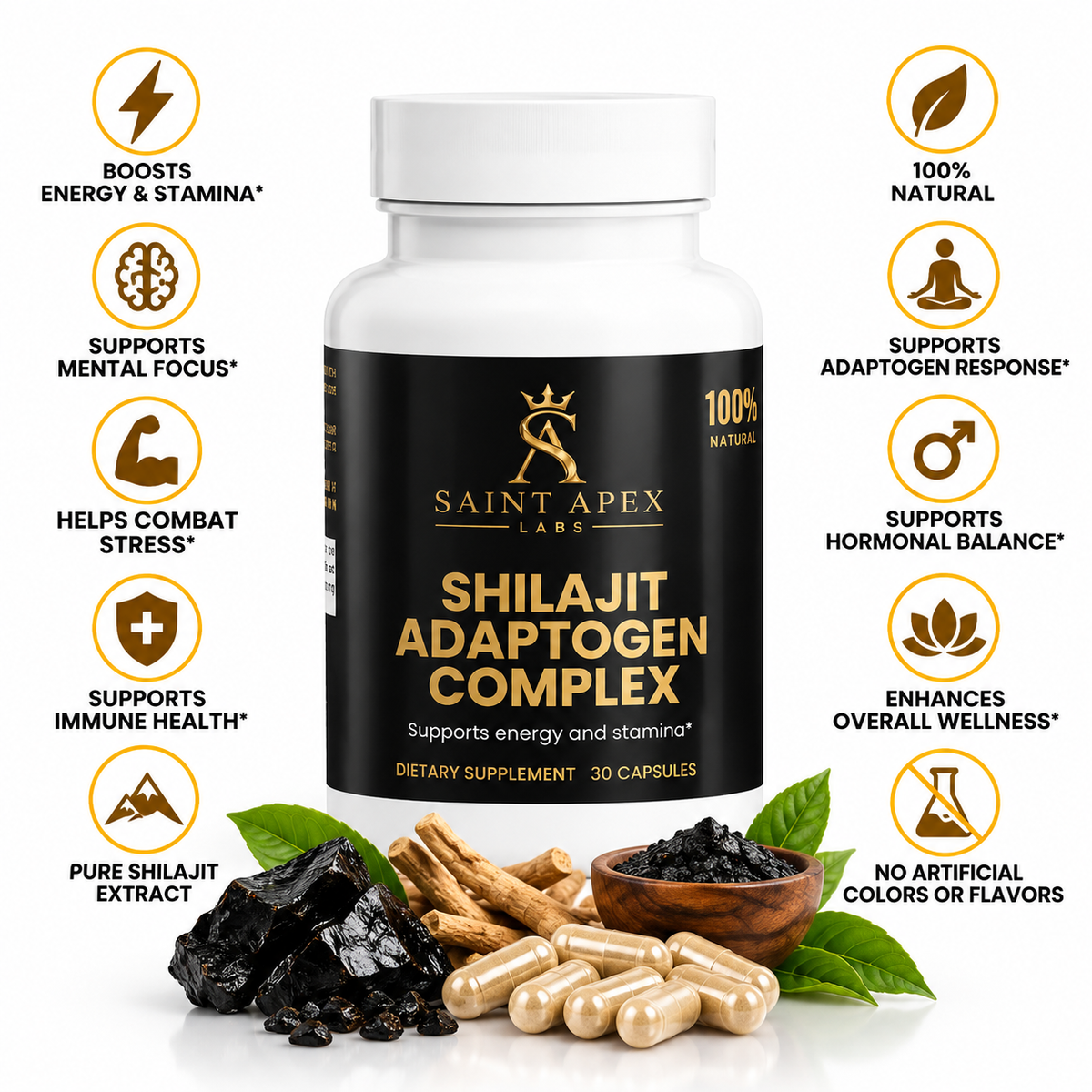 Saint Apex Labs Daily Men Hormone Supplement Bundle 5 Piece Set by Supliful
