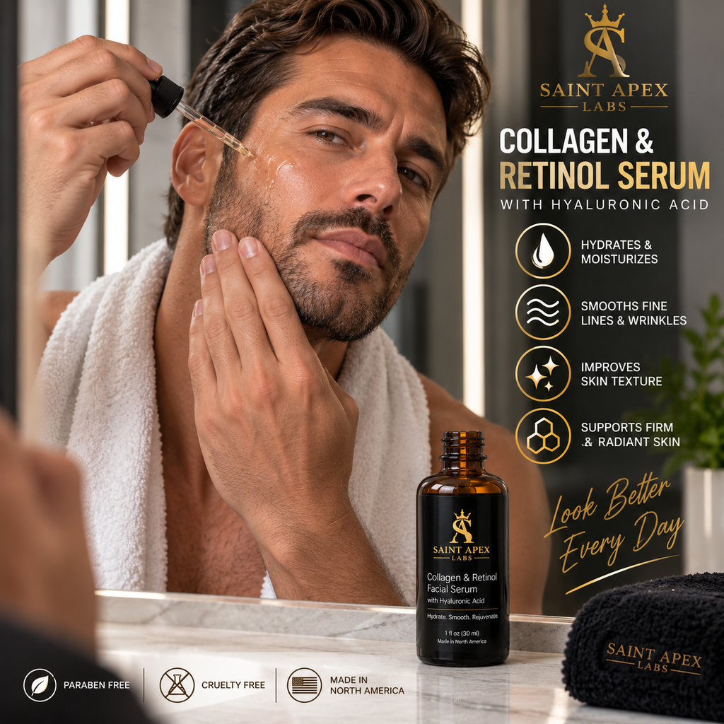 Collagen & Retinol Serum with Hyaluronic Acid, Hydrating Facial Serum by BLANKA