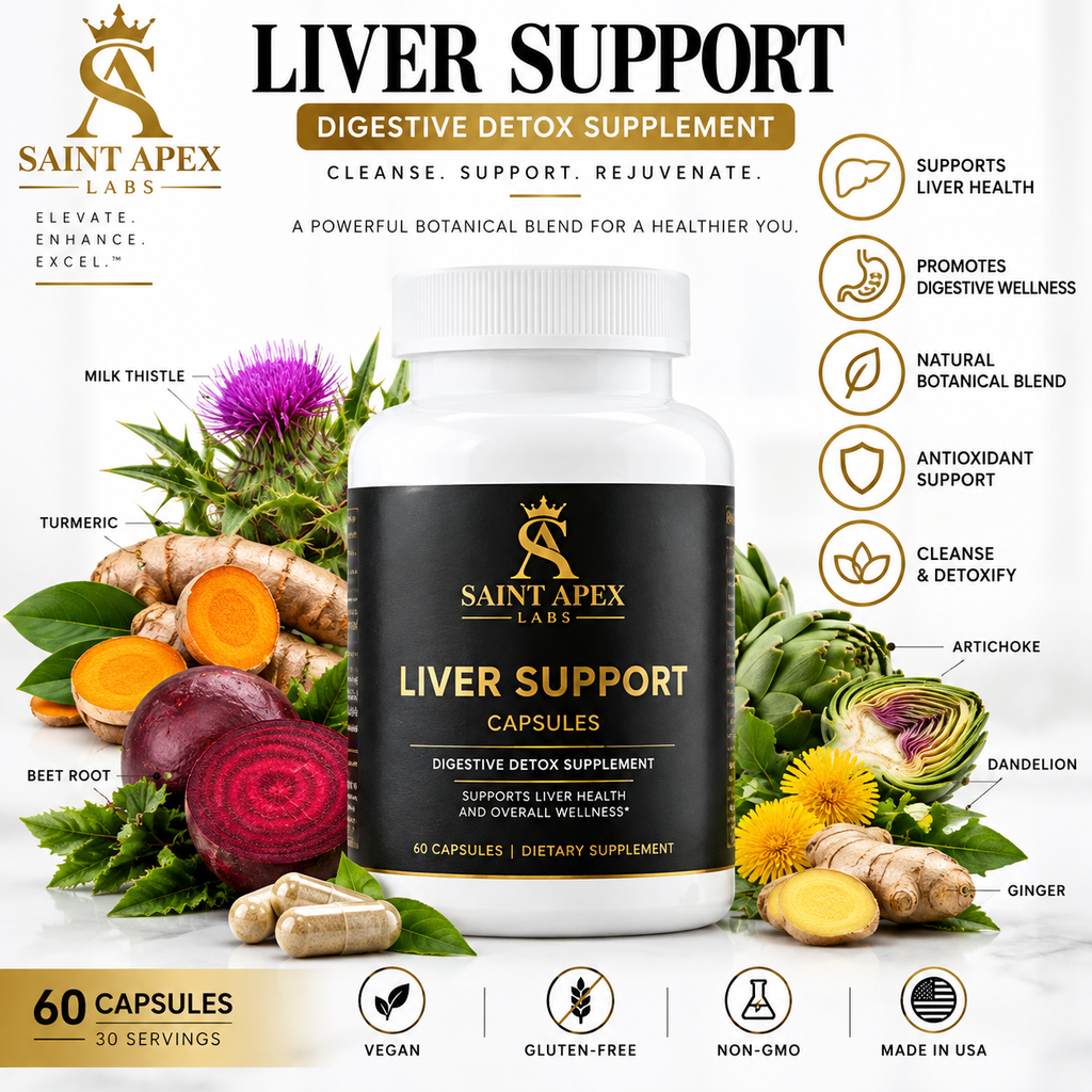 Saint Apex Labs Liver Support Capsules Digestive Detox Supplement by Supliful