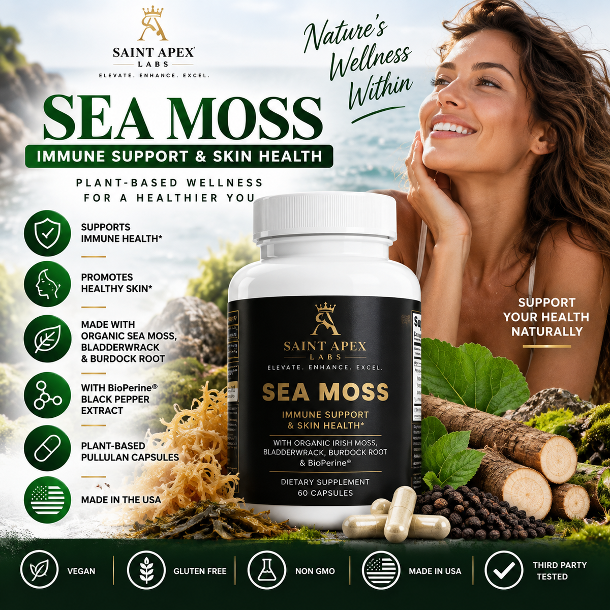 Sea Moss Immune Support And Skin Health Supplement by Supliful
