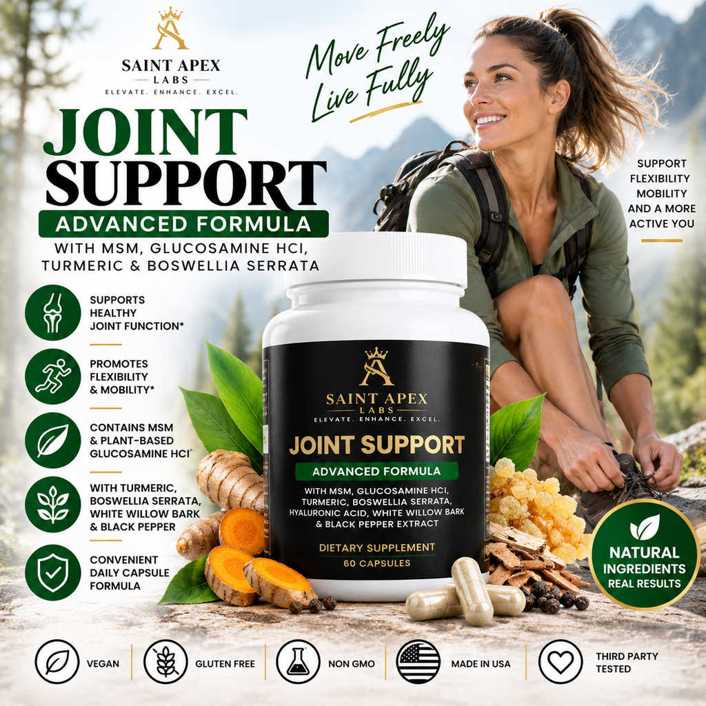 Joint Support with MSM Glucosamine HCl Turmeric Boswellia Serrata by Supliful