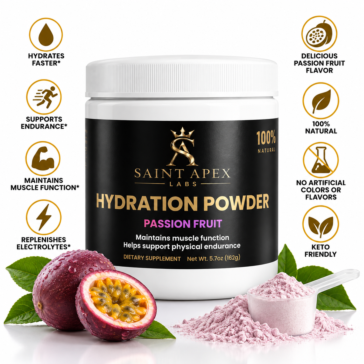 Hydration Powder With Electrolytes Passion Fruit by Supliful