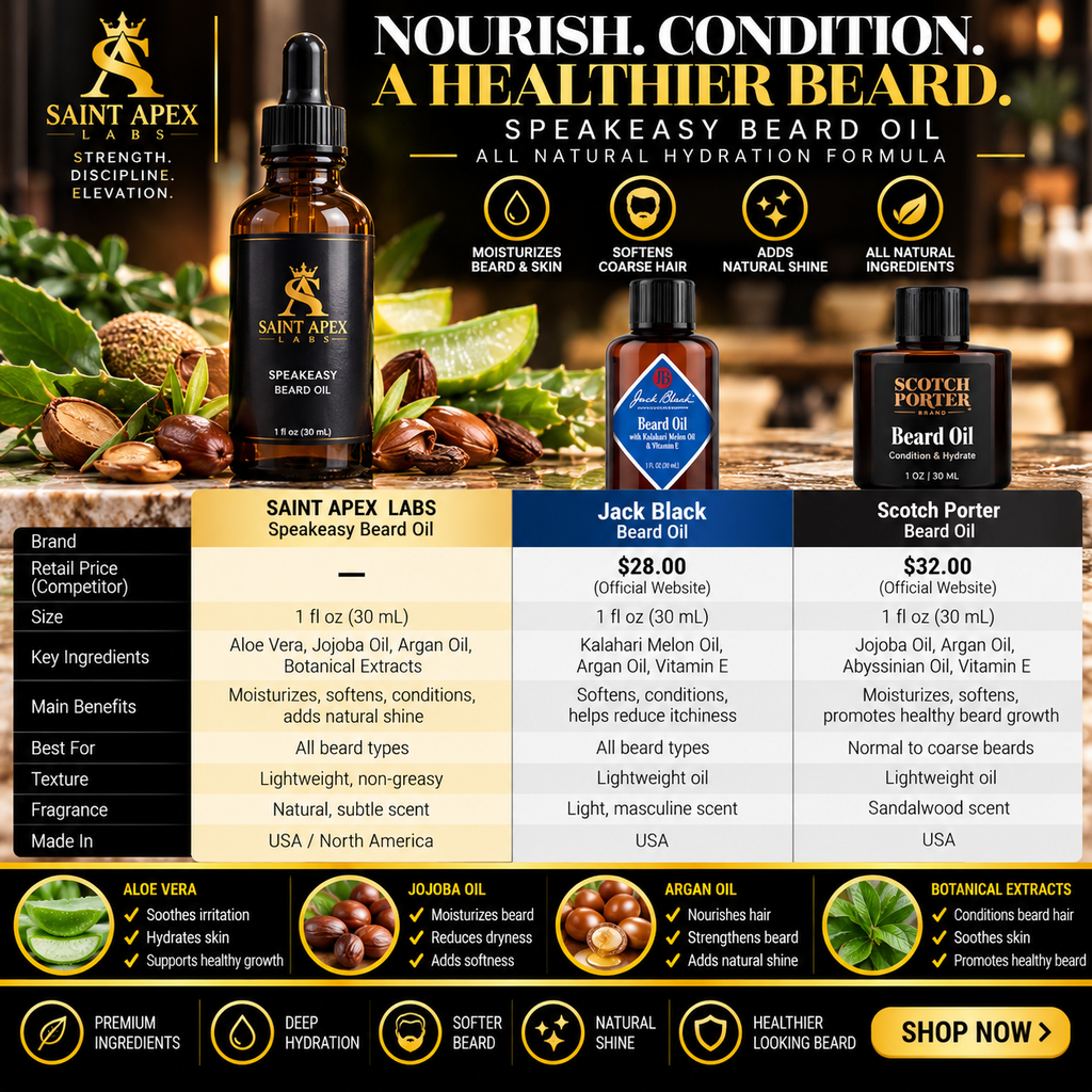 Men's Beard Oil by Saint Apex Labs All Natural Hydration Formula by BLANKA