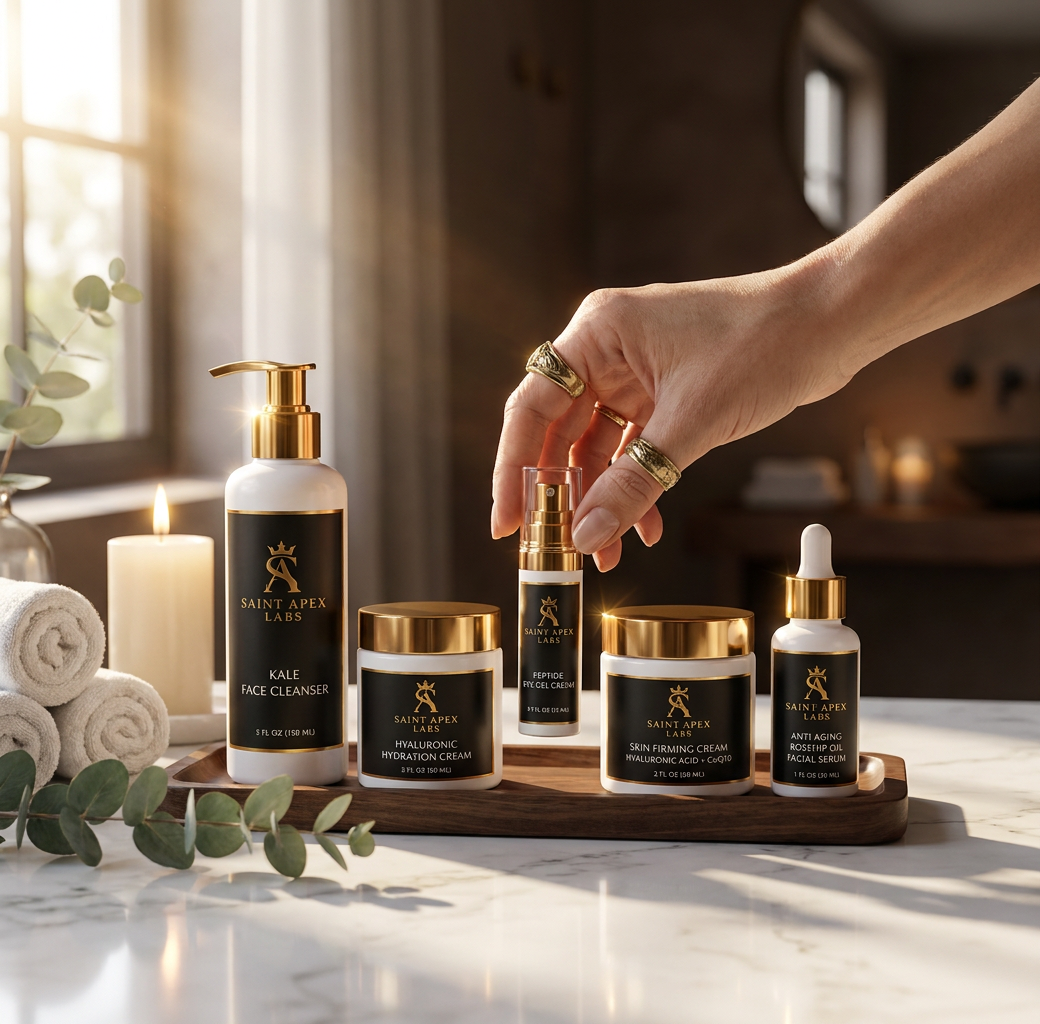 Saint Apex Labs Women 5 Piece Luxury Skincare Set For Face And Body by Supliful