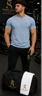 Black Garment Dyed Relaxed Fit Cotton T Shirt With Gold Chest Logo by Printify