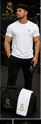 Black Garment Dyed Relaxed Fit Cotton T Shirt With Gold Chest Logo by Printify