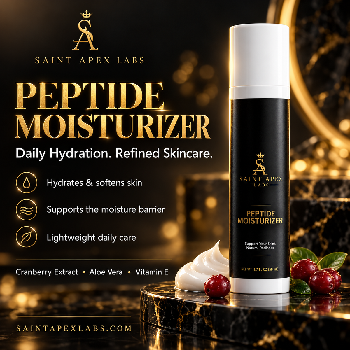 Peptide Moisturizer Cranberry Extract Facial Care by Supliful