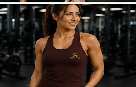 Saint Apex Labs Womens Lightweight Athletic Tank Top With Gold Logo by Printify