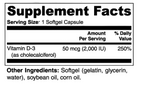 Vitamin D3 2000 IU High Potency Bone Health Supplement by Supliful