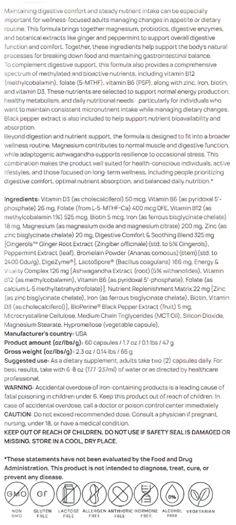 GLP1 Digestive Support With Magnesium PRO-B Enzymes Ginger Peppermint by Supliful