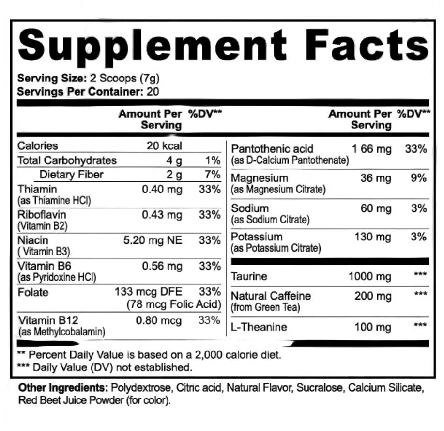 Energy Powder Sugar Free For Smooth Sustained Focus (Strawberry Shortcake) by Supliful