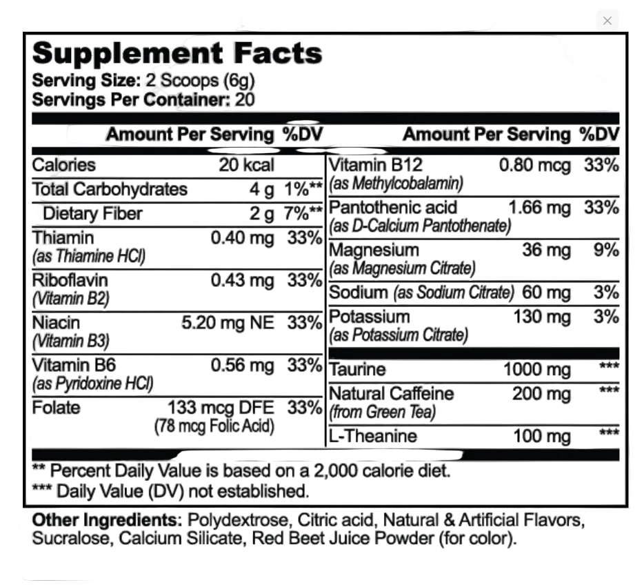 Energy Powder Focus And Endurance (Guava Berry) by Supliful