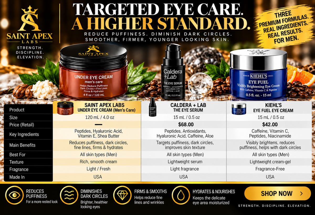 Men's Under Eye Cream for Dark Circles Anti Wrinkle Retinol Vitamin C by BLANKA