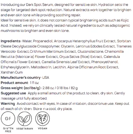 Dark Spot Serum for Sensitive Skin by Supliful