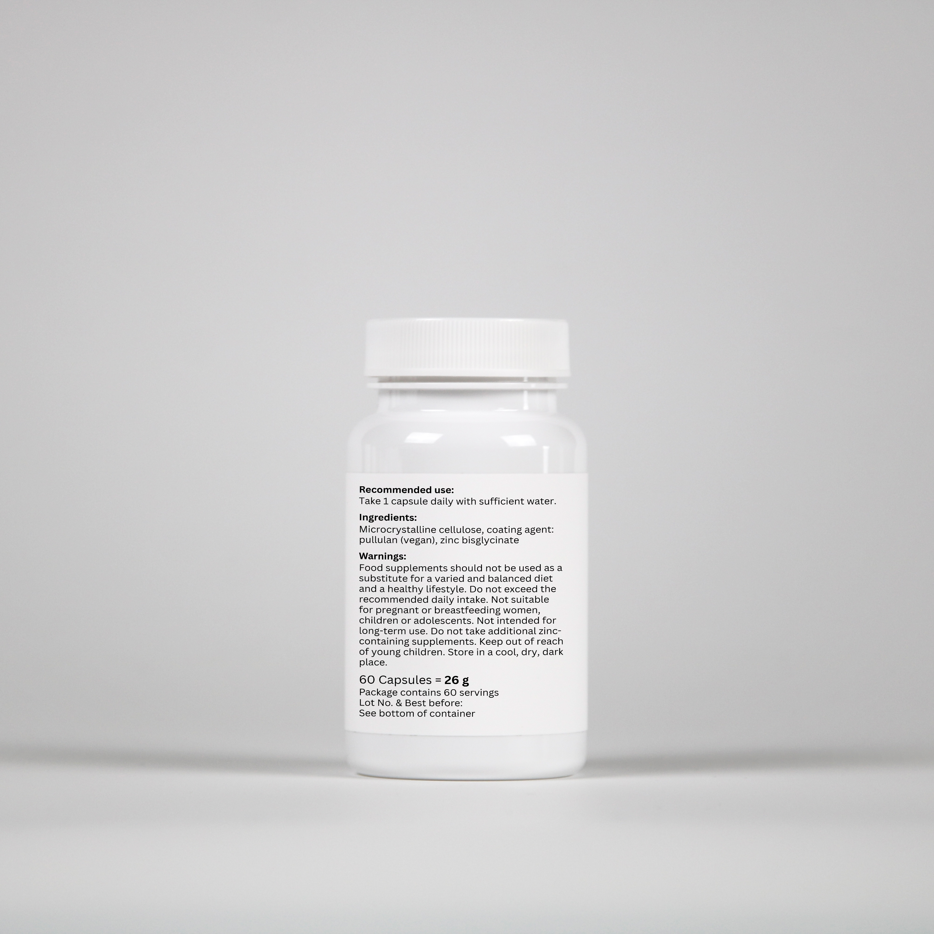 Zinc Bisglycinate – 60 Capsules